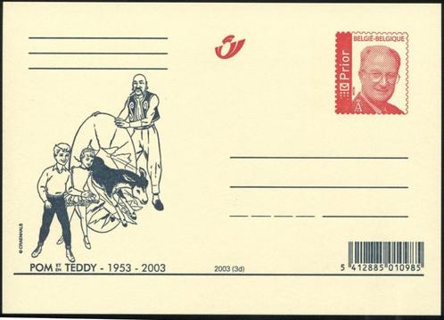 Année 2003 : carte postale - Pom et Teddy - 1953-2003, Timbres & Monnaies, Timbres | Europe | Belgique, Enlèvement ou Envoi