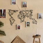 Wereldkaart Zwart Staal - 60 x 100 cm, Ophalen of Verzenden, Zo goed als nieuw