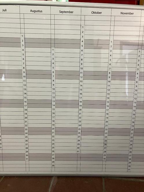 Magnetisch whiteboard 100 x 200 cm "jaarplanner", Huis en Inrichting, Woonaccessoires | Memoborden, Zo goed als nieuw, Magneetbord