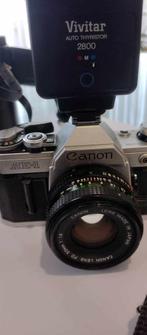 Niet-digitale fototoestel canon AE1 met 3 lenzen, Audio, Tv en Foto, Canon, Gebruikt, Ophalen