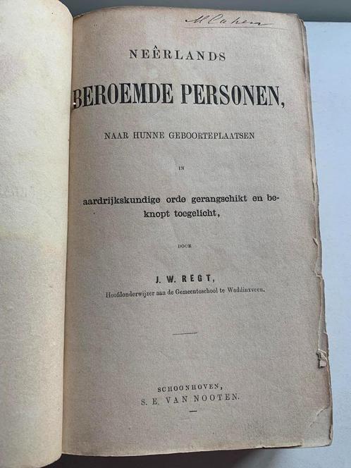 (NEDERLAND) Neerlands beroemde personen naar hunne geboortep, Livres, Histoire & Politique, Utilisé, Enlèvement ou Envoi