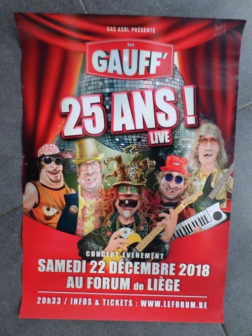 Les Gauff' - affiche 25 ans live - 2018, Collections, Posters & Affiches, Utilisé, Musique, A1 jusqu'à A3, Rectangulaire vertical