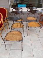 5 stalen stoelen met rotan zitting, Enlèvement, Utilisé