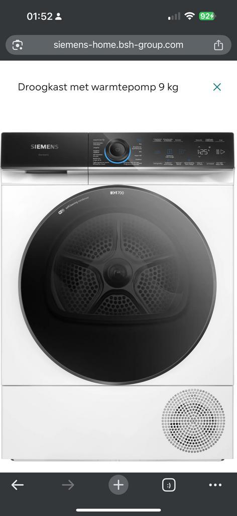 Siemens DroogkastWR47B2C5FG IQ700 selfCleaningcondensor 9kg, Elektronische apparatuur, Wasmachines, Voorlader, Ophalen