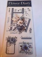 Scrapbooking stickers 6 vellen labels met bloemen blauw, Hobby en Vrije tijd, Scrapbooking, Ophalen of Verzenden, Zo goed als nieuw