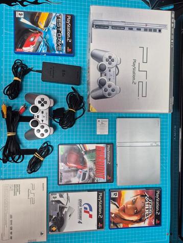 Playstation 2 Slim Silver en boîte, Enlèvement ou Envoi, Comme neuf, Slim