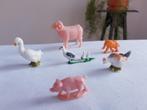 Figurines d'animaux de la ferme vintage 1960, cochon, canard, Utilisé, Enlèvement ou Envoi