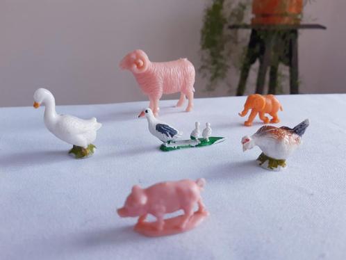 Figurines d'animaux de la ferme vintage 1960, cochon, canard, Collections, Jouets, Utilisé, Enlèvement ou Envoi