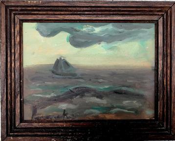 Constant Permeke '' Avond op zee '' olieverfpaneel 21 x 28cm beschikbaar voor biedingen