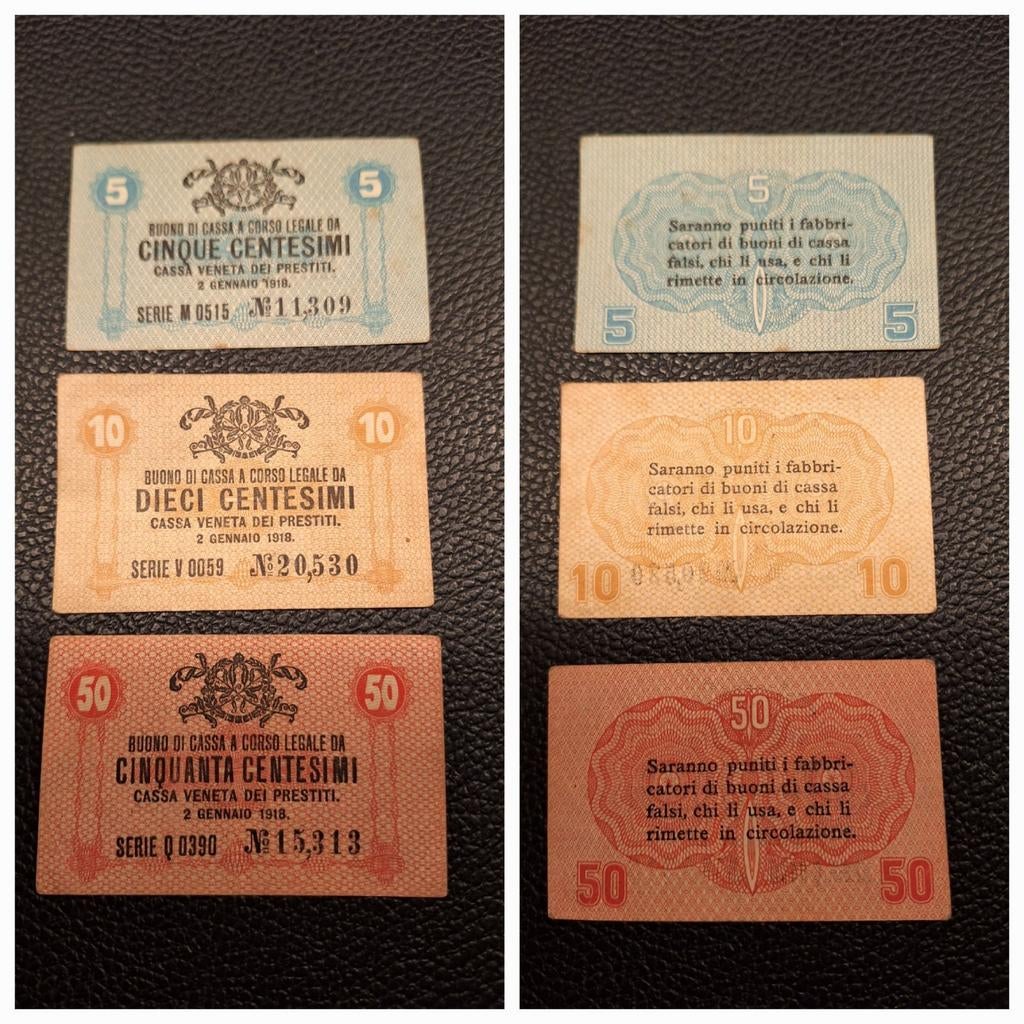 ITALIE Venise 5 cents /10 cents /50 cents 1918, Enlèvement ou Envoi