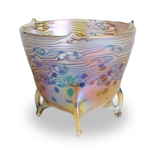 Art Nouveau Bowl - on tree delicate feet, Antiquités & Art, Antiquités | Verre & Cristal, Enlèvement