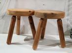 Robuuste houten plantentafels vintage kruk , 2 beschikbaar, Antiek en Kunst, Ophalen of Verzenden