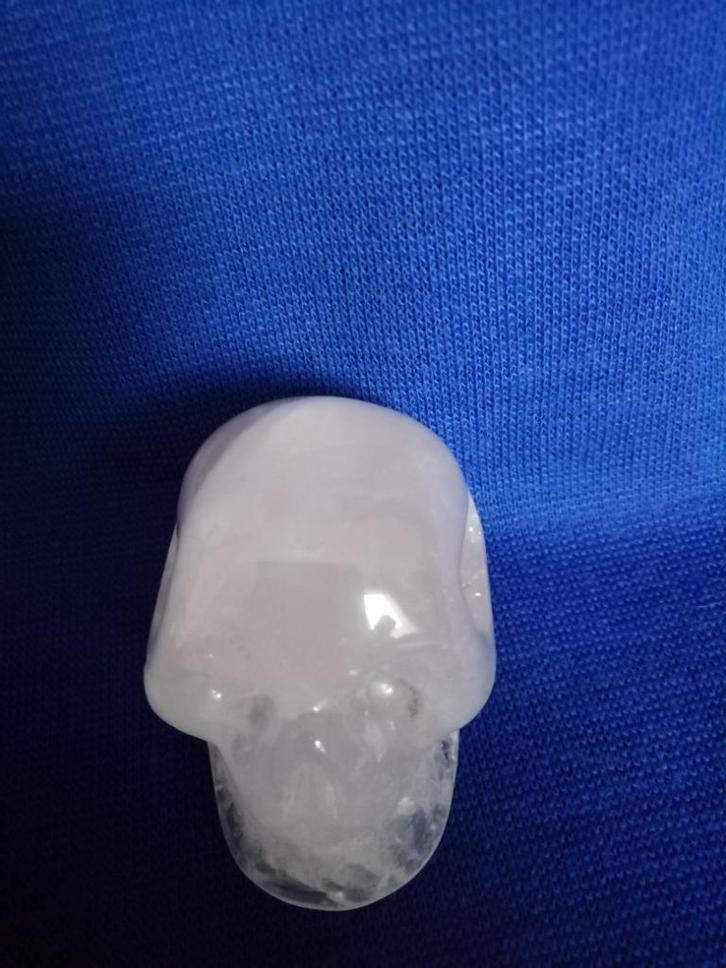 Schedel uit rozenkwarts, Verzamelen, Mineralen en Fossielen, Overige typen, Ophalen of Verzenden