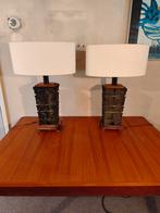 Prachtige set van 2 bronzen tafellampen in Chinoiserie stijl, Antiek en Kunst, Ophalen of Verzenden