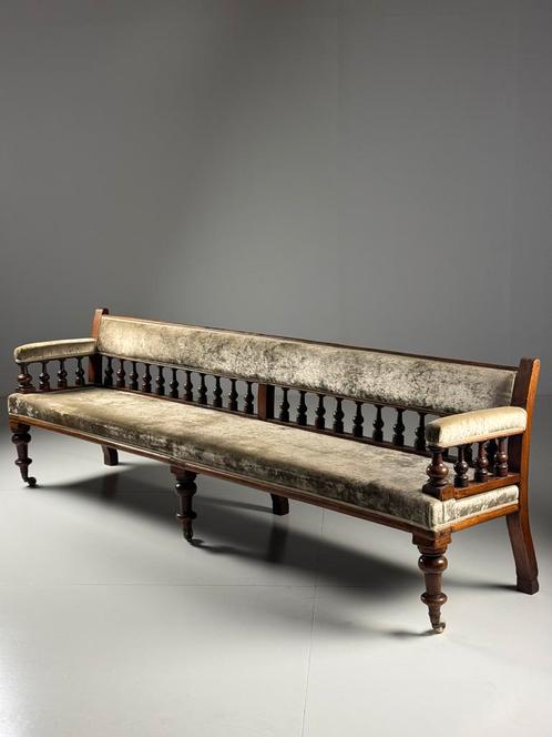 Victoriaanse Engelse Bank 19e eeuw, Antiek en Kunst, Antiek | Meubels | Stoelen en Sofa's, Ophalen