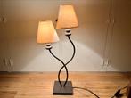 Lampe de table acier 2 ampoules, Utilisé, 50 à 75 cm, Tissus