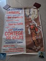 Affiche vintage carnaval de lalouviere 1984  90x60cm, Collections, Enlèvement ou Envoi, Rectangulaire vertical, Utilisé, Autres sujets/thèmes