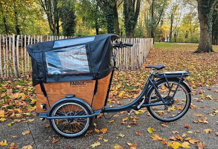 Elektrische bakfiets. Babboe Curve met alle accessoires, Fietsen en Brommers, Fietsen | Bakfietsen, Zo goed als nieuw, 4 kinderen of meer