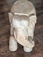 Massieve olifant/ olifantentafel / olifantenstoel, snijwerk, Antiek en Kunst, Ophalen