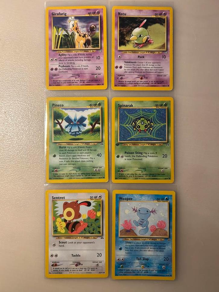 Lot 6 Pokemon kaartjes Neo Genesis & Neo Discovery, Hobby en Vrije tijd, Verzamelkaartspellen | Pokémon, Zo goed als nieuw, Ophalen of Verzenden