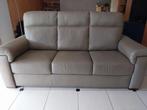 Divan cuir 3 places taupe 195cm long, 90cm profonfeur, Ophalen, 150 tot 200 cm, Driepersoons, Zo goed als nieuw