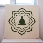 canvas boedah donkergroen 40cm x 40cm, Huis en Inrichting, Minder dan 50 cm, Verzenden, Nieuw, Schilderij