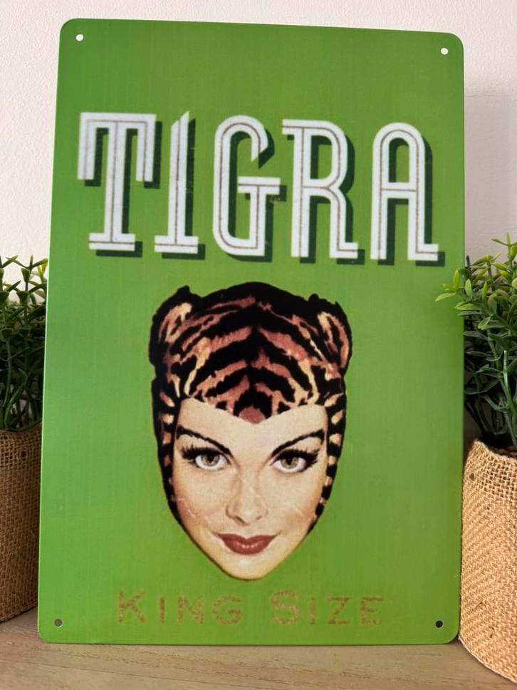 Metalen reclamebord Tigra, Verzamelen, Merken en Reclamevoorwerpen, Nieuw, Reclamebord, Ophalen of Verzenden