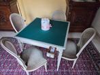 Kaarttafel met 4 sbijhorende stoelen, Antiek en Kunst, Antiek | Meubels | Tafels, Ophalen