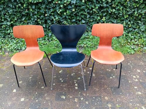 3 chaises design, par Arne Jacobsen pour Fritz Hansen, Maison & Meubles, Chaises, Utilisé, Enlèvement