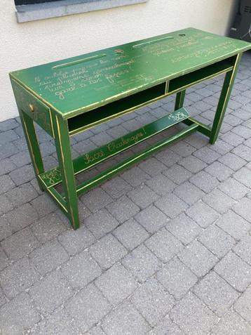 bureau école en bois peint