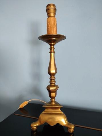 Koperen tafellamp - brocante tafellamp - hoogte 53 cm. beschikbaar voor biedingen