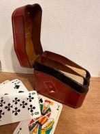 Vintage lederen box vr spel kaarten - 2 stuks, Ophalen