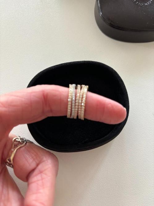 5 alliances or 18 carats et diamants T55, Handtassen en Accessoires, Ringen, Zo goed als nieuw, Dame, Goud, Goud, Met edelsteen