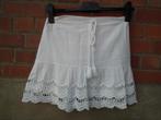 Kleine witte gevoerde rok. Elastische taille (1) 100% katoen, Kleding | Dames, Rokken, Maat 38/40 (M), Wit, Zo goed als nieuw