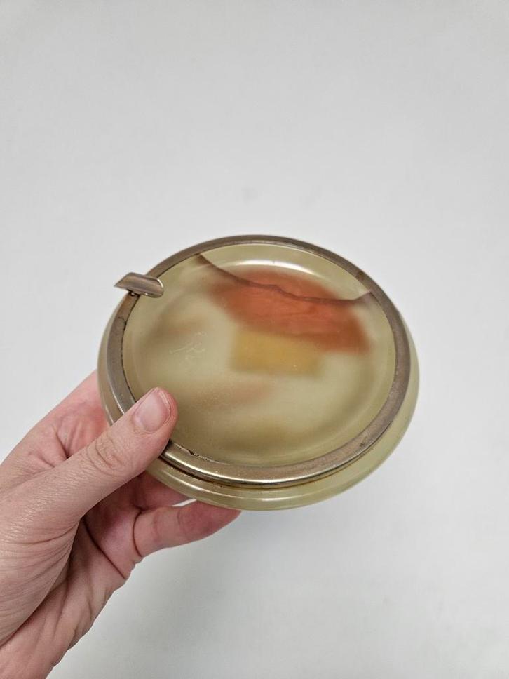 Marmeren vintage asbak, Huis en Inrichting, Woonaccessoires | Onderzetters, Gebruikt, Overig, Ophalen of Verzenden