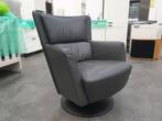 Duurzame Kinnarps lederen fauteuil zetel. Kleur: grijs., Gebruikt, Eenpersoons, Vintage, Leer