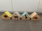 Houten vormenhuisjes met diertjes, Kinderen en Baby's, Ophalen, Gebruikt