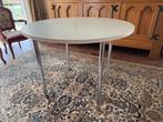 vintage eettafel met 4 stoelen, Ophalen, Gebruikt, 50 tot 100 cm, Rond