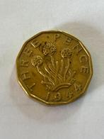 muntstuk 3 pence 1944 (Verenigd Koninkrijk), Ophalen of Verzenden, Losse munt