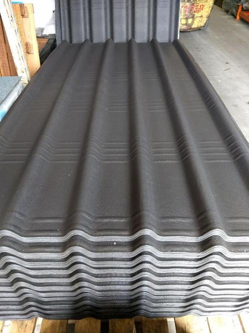 Nieuwe zwarte onduline bitumen profielplaten 200 x 110 cm, Doe-het-zelf en Bouw, Dakpannen en Dakbedekking, Nieuw, Dakplaat of Dakpanplaat