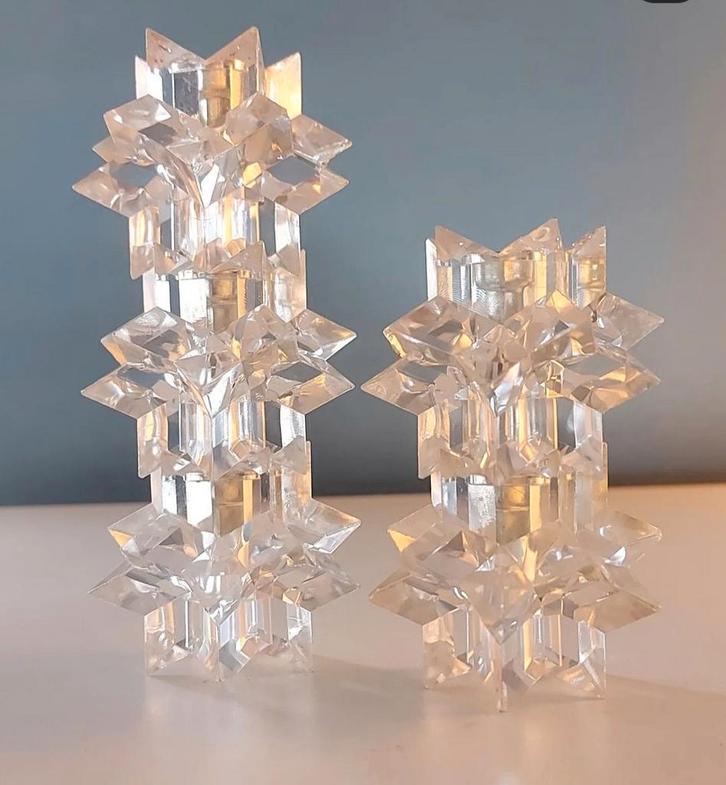 Vintage kandelaars in perspex 12 euro/st, Huis en Inrichting, Woonaccessoires | Kandelaars en Kaarsen, Kandelaar, Ophalen of Verzenden