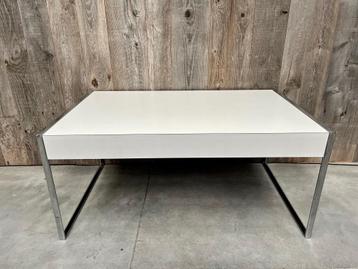 VINTAGE DESIGN SALONTAFEL DRABERT JAREN 70 CHROOM WIT beschikbaar voor biedingen