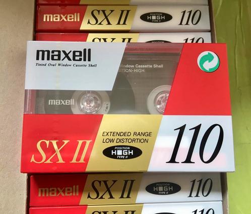 Doosje 10 NOS Maxell SXII-110 cassettebandjes SXII 110 SX II, Cd's en Dvd's, Cassettebandjes, Nieuw in verpakking, Onbespeeld