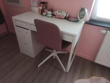 Bureau enfant + chaise bureau rose