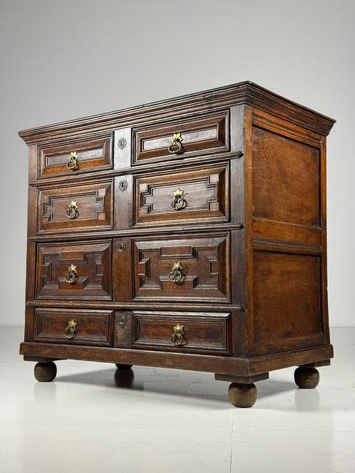 Engelse Ladekast antiek eiken ca. 1700, Kinderen en Baby's, Kinderkamer | Commodes en Kasten, Commode, Ophalen