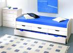 Kinderbed in Wit grenen massief hout 90 x 200 cm. 3 lades, 90 cm, Eenpersoons, Verzenden, Wit