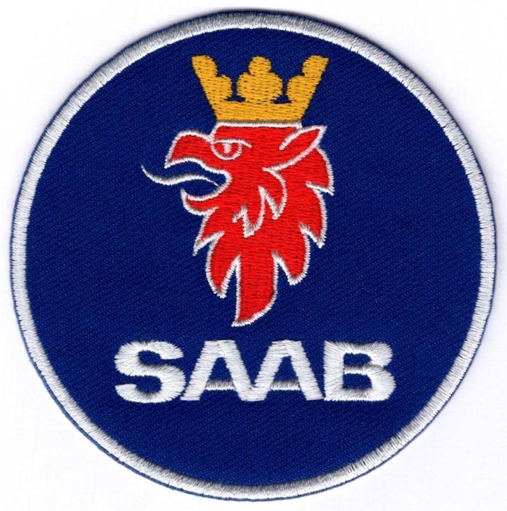 Saab stoffen opstrijk patch embleem #2, Verzamelen, Automerken, Motoren en Formule 1, Nieuw, Verzenden