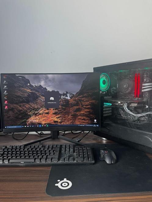 Gaming PC voor starters, Computers en Software, Desktop Pc's, Gebruikt, 3 tot 4 Ghz, HDD, SSD, 16 GB, Met videokaart, Met monitor