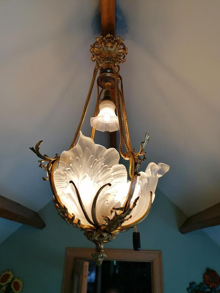19e eeuwse Franse antiek bronzen D’ore Luchter, Antiek en Kunst, Antiek | Verlichting, Ophalen
