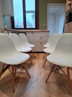 6 witte Eames DSW stoelen - houten poten - zeer goede staat, Ophalen